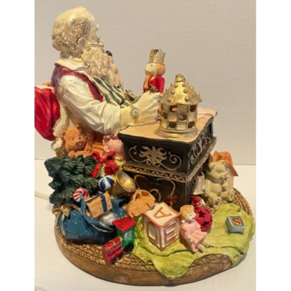 Light-Up Musical Resin Santa at Workbench – 9.5" Vintage Christmas Decor - Picture 3 of 8